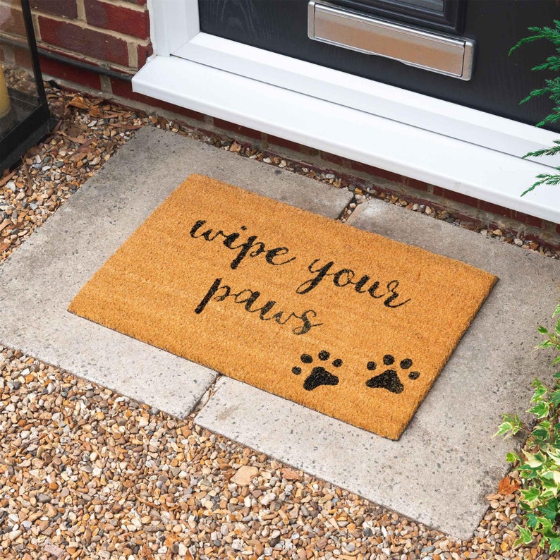 Wipe Your Paws Non-Slip Door Mat Natural Coir Indoor Outdoor image 1