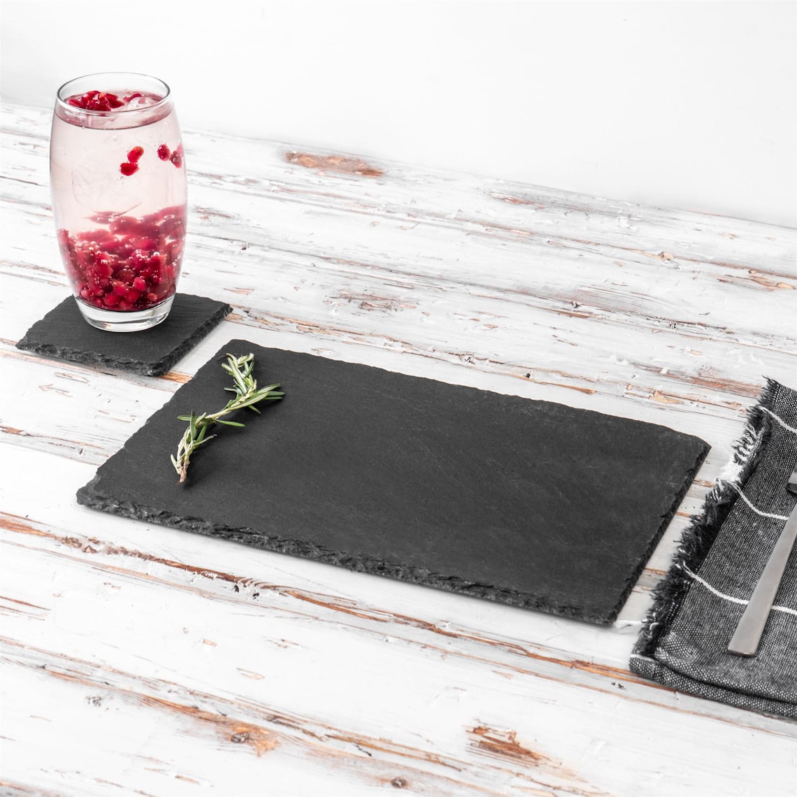 Rectangular / Square Natural Slate Placemats and Coasters Set Etsy UK