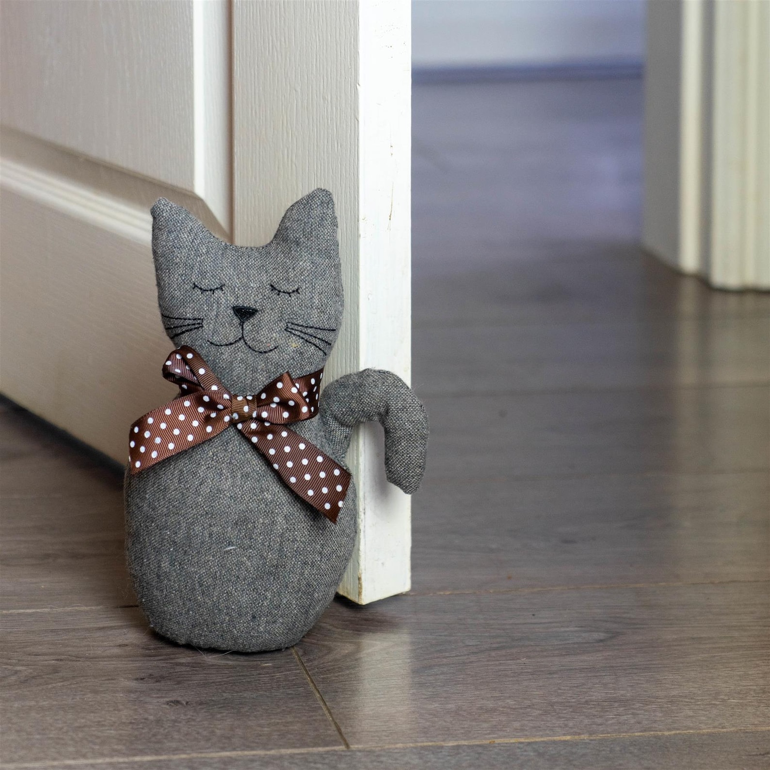 Cat Door Stop in Fabric Jasper Vintage Decorative Doorstop Etsy UK
