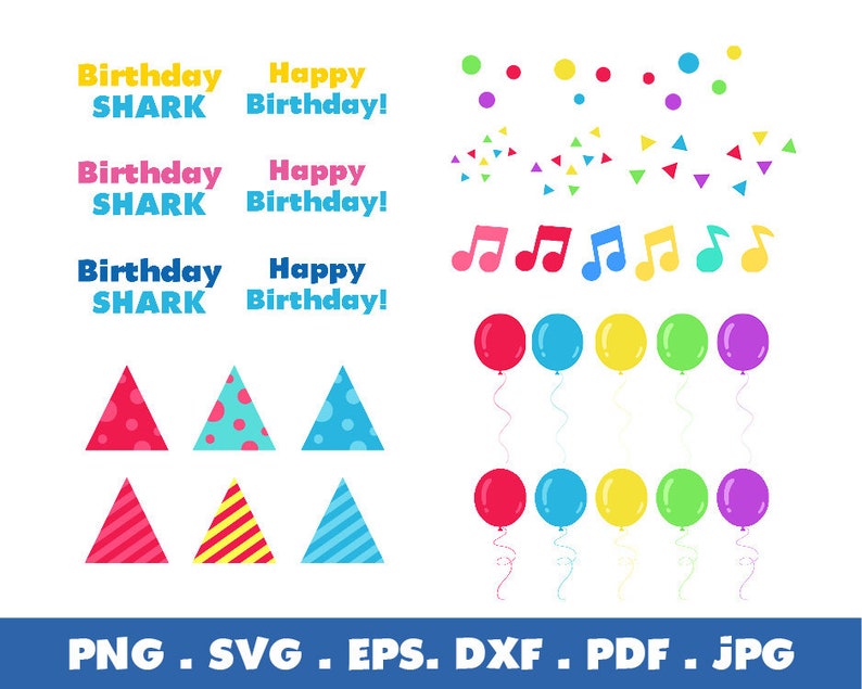 Download Baby Shark SVG Birthday Family Fonts Numbers | Etsy