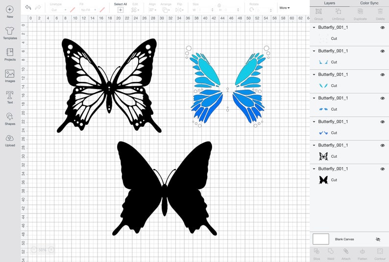 Download Butterfly SVG Layered Clipart Decal Silhouette Svg | Etsy
