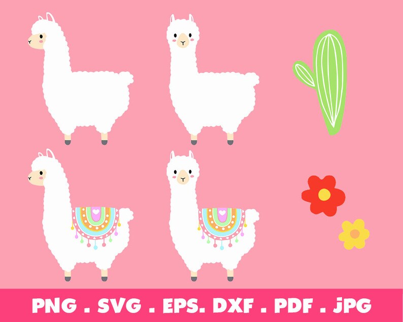 Download Llama SVG Alpaca Cactus Cute Layered Svg files for | Etsy