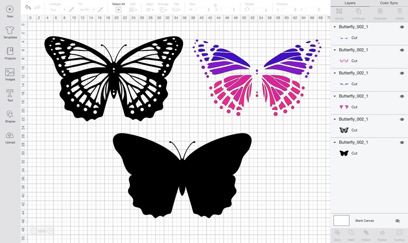Download Butterfly SVG Layered Clipart Decal Silhouette Svg | Etsy