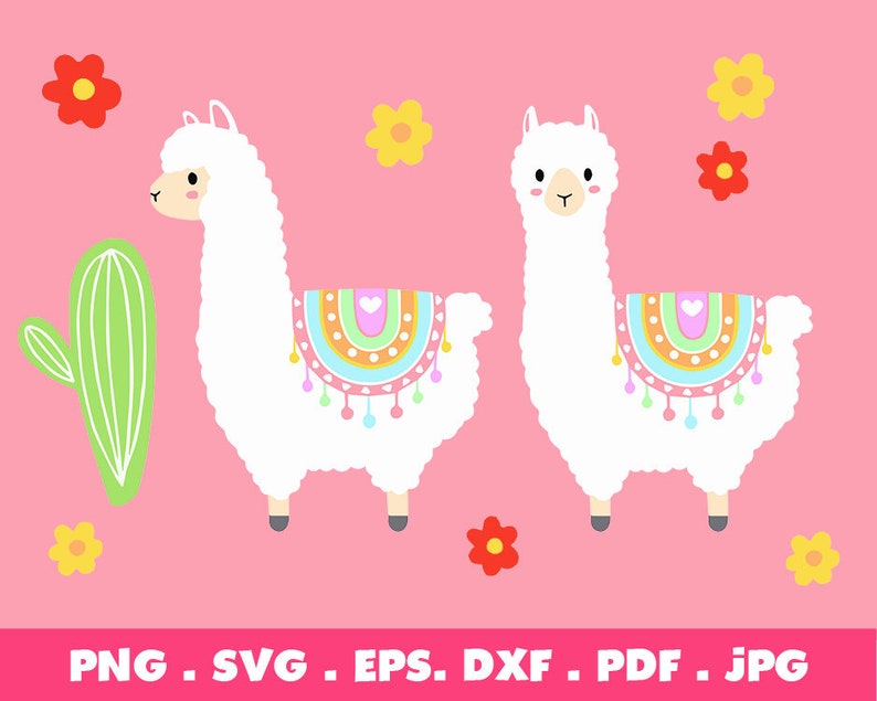 Download Llama SVG Alpaca Cactus Cute Layered Svg files for | Etsy