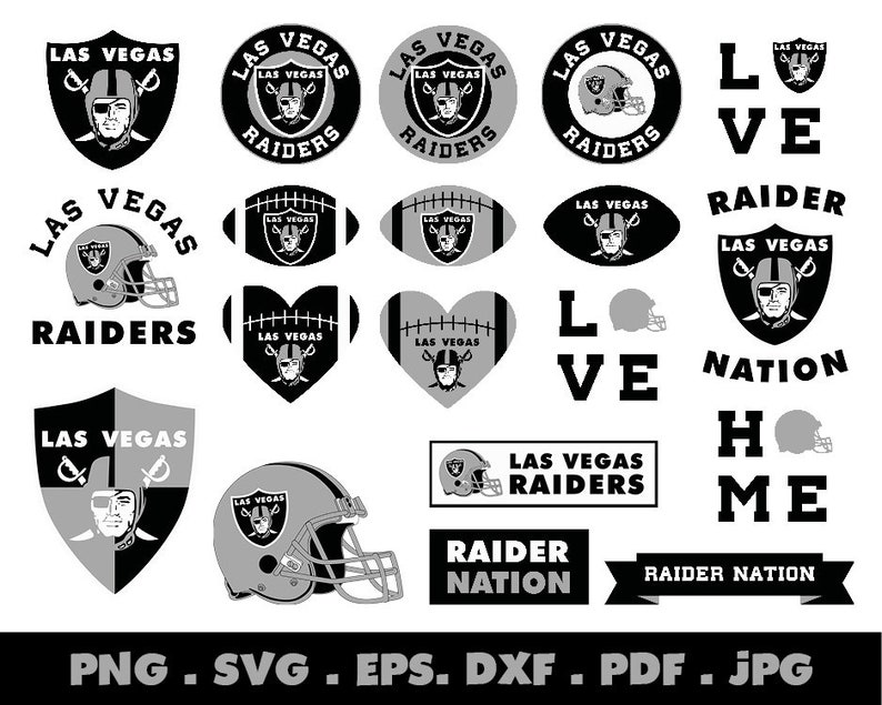 Download Raiders SVG Bundle Las Vegas NFL Football Layered | Etsy