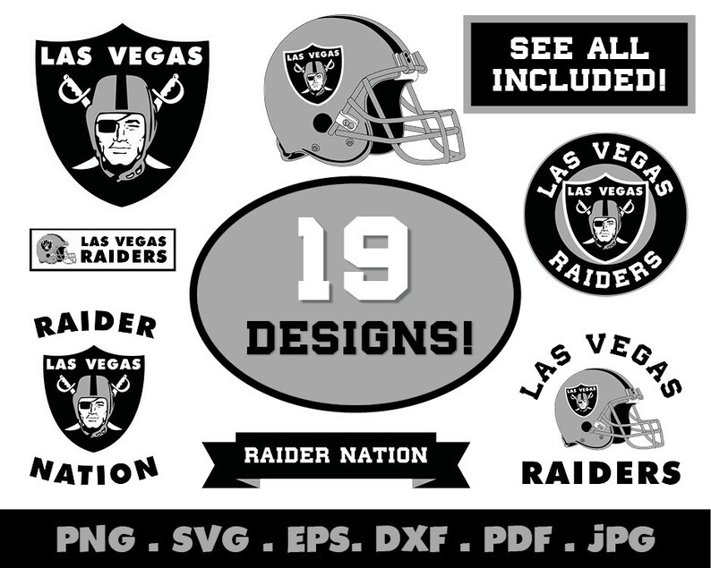 Download Raiders SVG Bundle Las Vegas NFL Football Layered | Etsy