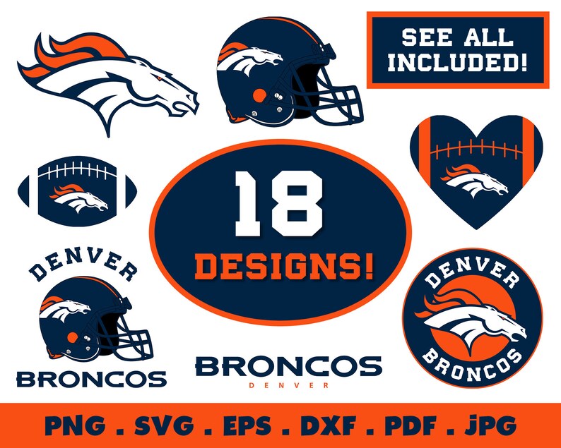 Download Denver Broncos SVG Bundle NFL Football Logo Svg files | Etsy