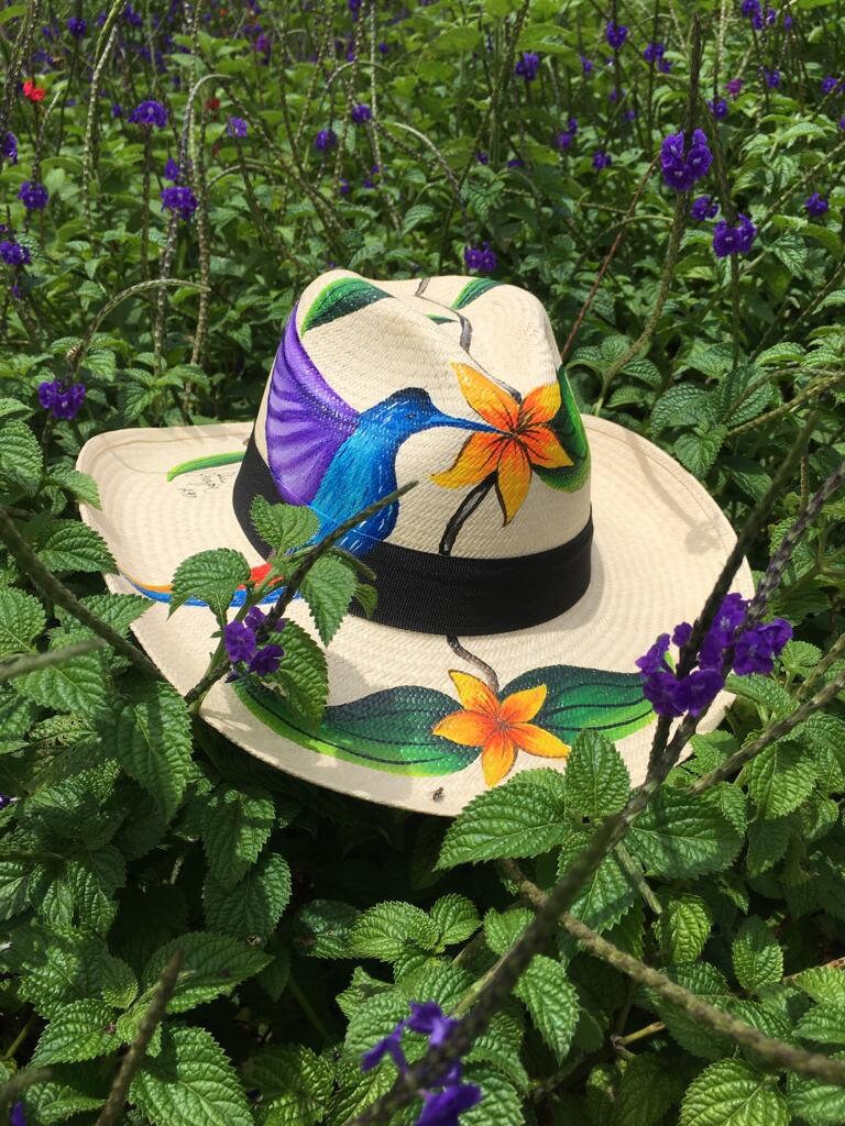 Hand Painted Natural Straw Hats Genuine Aguade o Style Hat Etsy