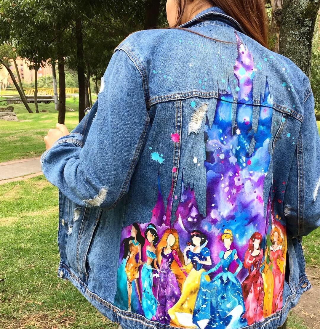Disney Hand Painted Jacket Custom Denim 