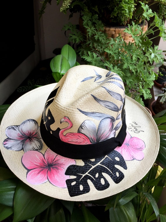 Hand Painted Natural Straw Hats, Genuine Aguadeño Style Hat