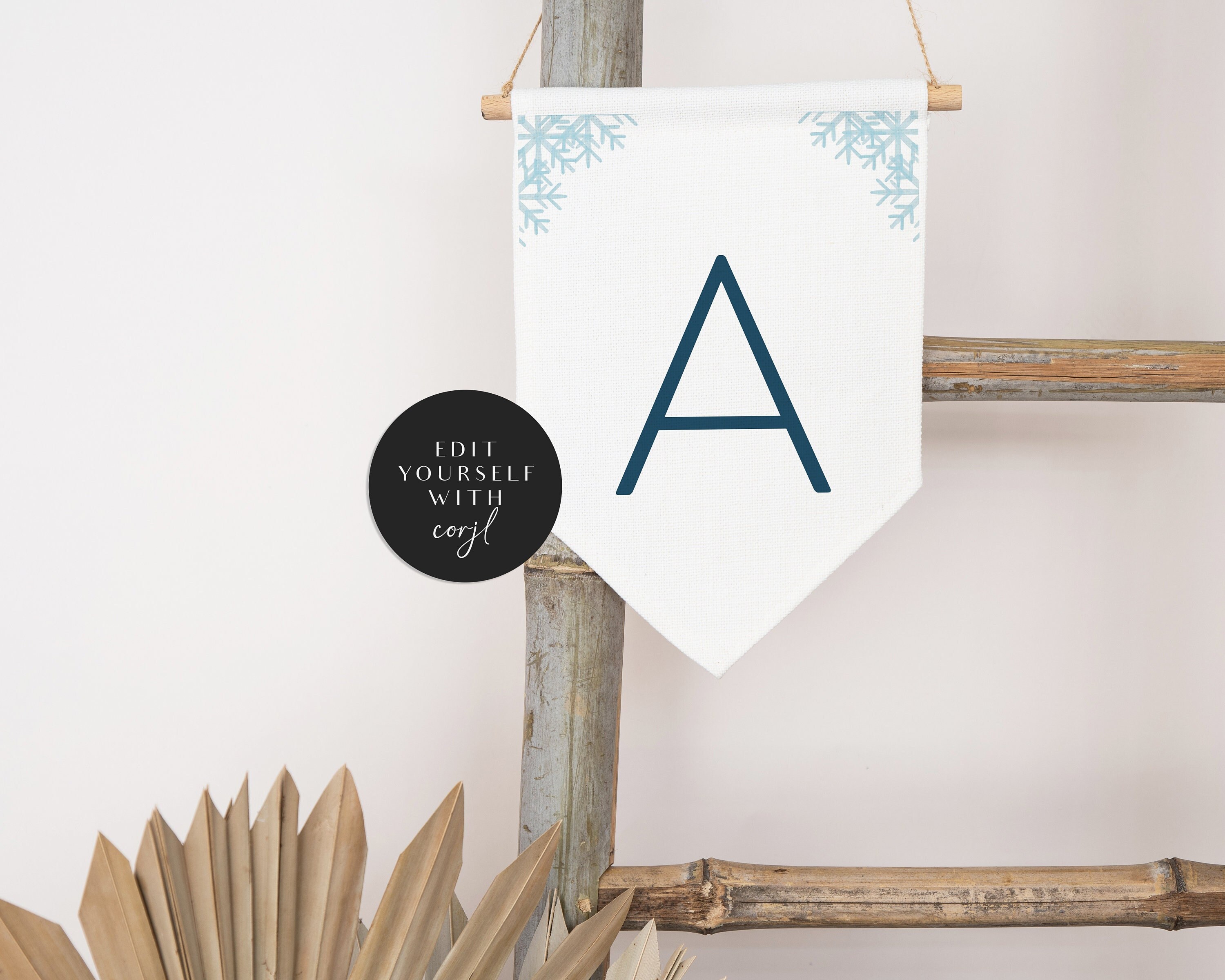 Modern Winter Wonderland Birthday Banner Ice Princess Birthday Bunting Winter Princess Garland Editable Banner Instant