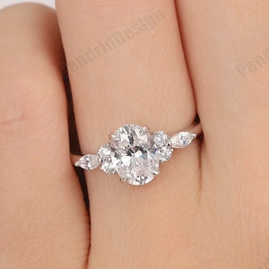 Engagement Ring, Wedding Ring for Her, Oval Shaped Certified 0.5 to 2.0 CT Oval Cut Lab Grown Diamond Proposal Ring Solid Gold Jewelry Ring