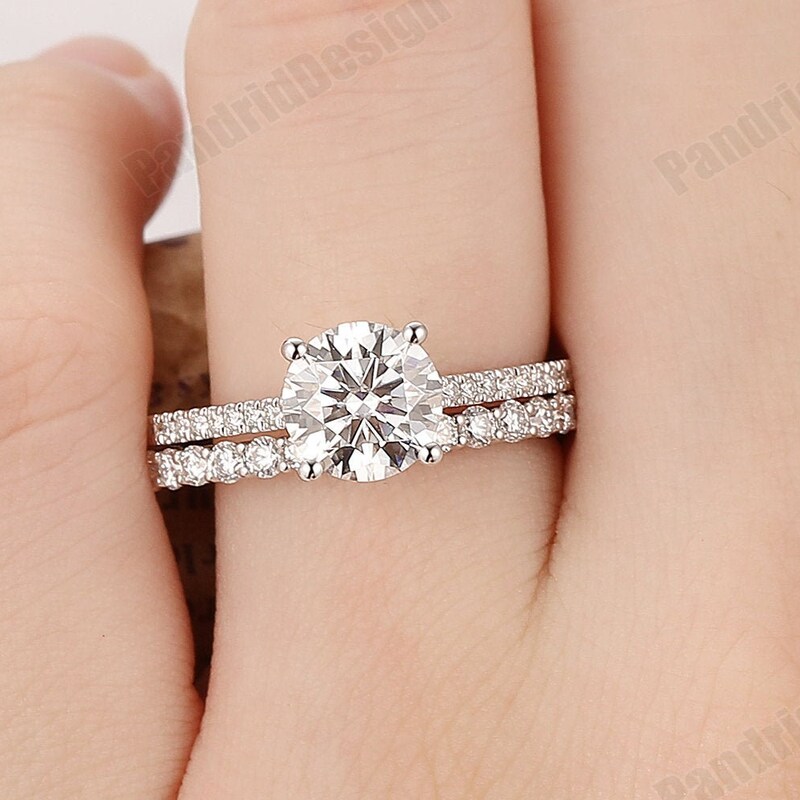 Adored Moissanite Zigzag Stacking Rings main image 1