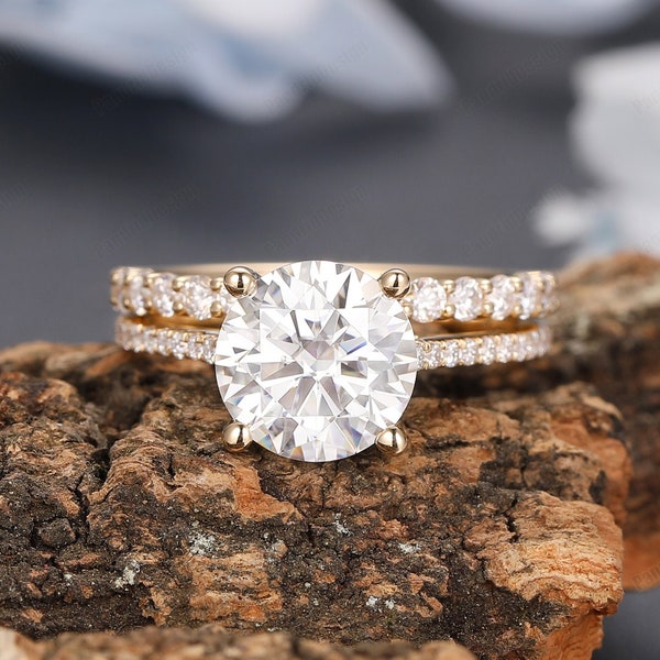 Diamond Wedding Ring Set 3 Carat Etsy