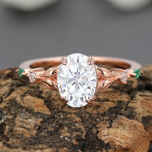 Oval Cut Moissanite Ring, Handmade 2.0CT Oval Anniversary Gift for Lady, Unique Cluster Art Deco Diamond Ring, Classic Timeless Promise Ring