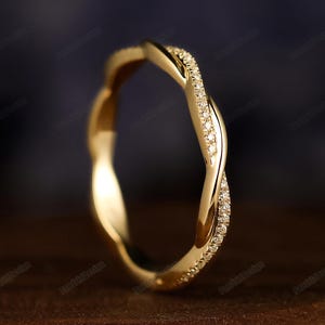 Twist Moissanite Simulated Diamond Stacking Ring Class Style Women's Ring Rose gold