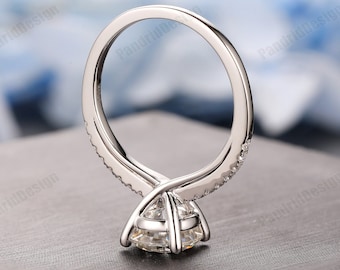 IGI-zertifizierter, im Labor gewachsener, runder Diamant-Verlobungsring, Jubiläumsring aus Massivgold