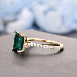 Full Eternity Birthstone Ring 7x9mm Emerald Cut 3.00CT | Etsy