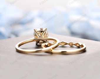 Engagement Bridal Ring, Long Cushion Cut 7x8mm Simulated Diamond