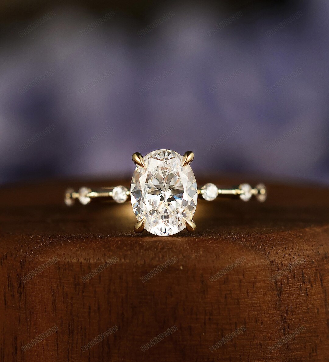 Antique Hidden Halo 1/2-2CT Oval Lab Grown Diamond Engagement Ring IGI ...