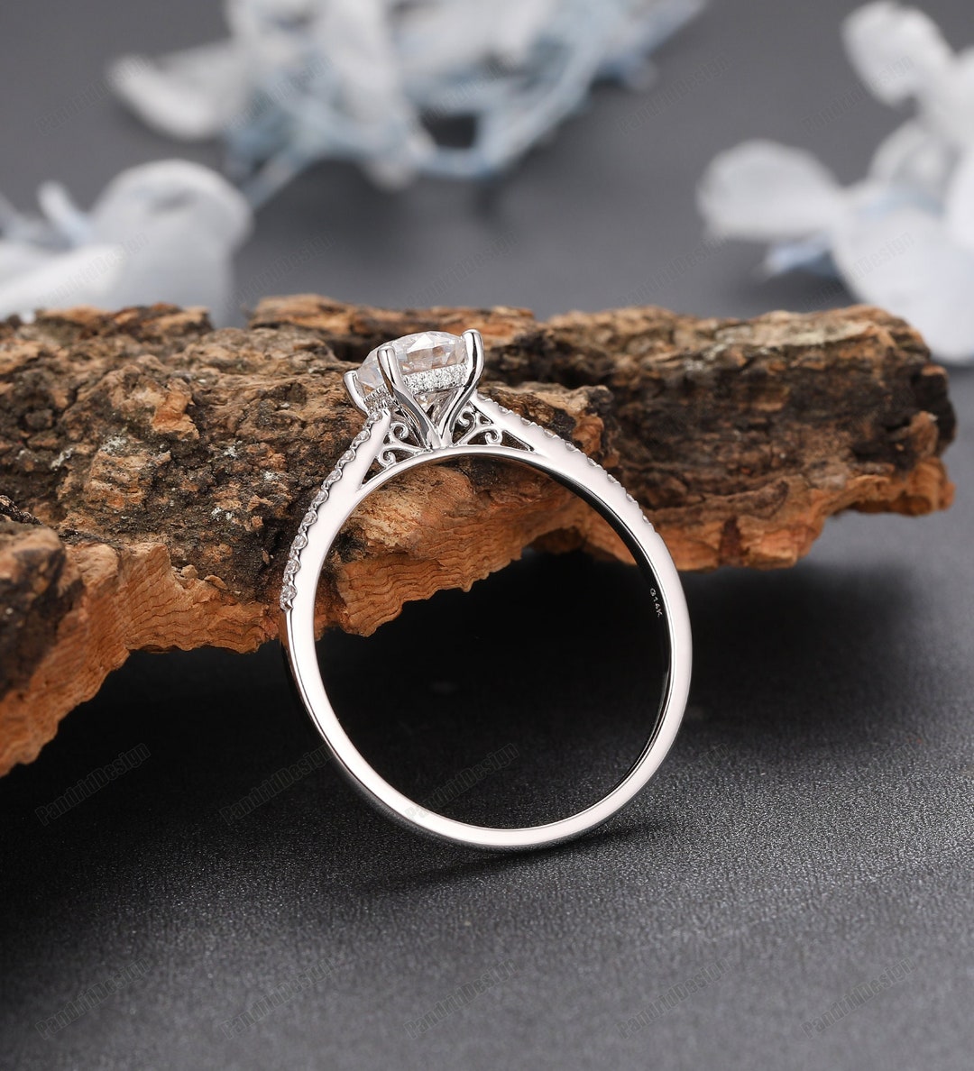 Filigree rose gold ring deals