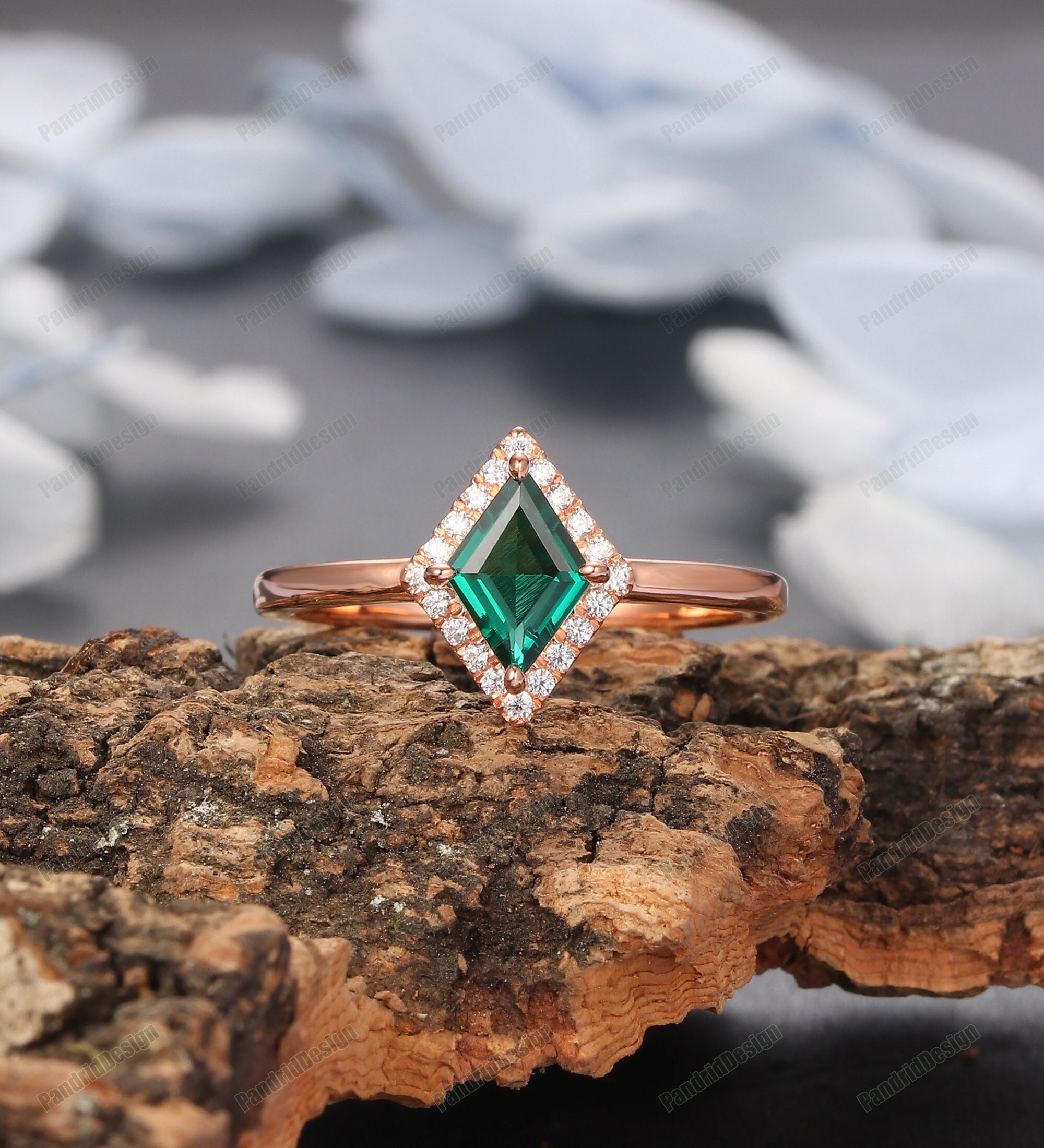 Simple Asscher Cut 3 Stone Engagement Ring In 14K White Gold