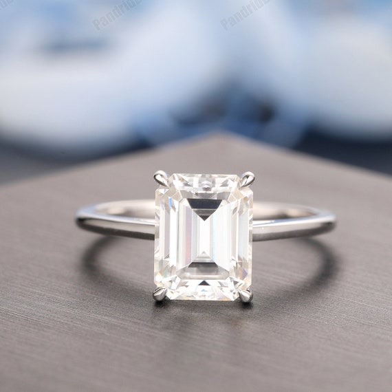 Prong Setting Women's Daily Ring, Thin Band Solitaire Ring,