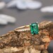 Gemstone Ring, 6x8mm Emerald Cut Lab Created Emerald Ring, Solid 14K Gold Ring, Engagement Ring, Simulated Diamond Ring, Wedding Set Ring