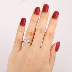 14k Gold Pointed Prongs Moissanite Ring, Round Cut 7mm Simulated Diamond Ring, 18k Gold Moissanite Wedding Ring, Moissanite Ring For Women image 6