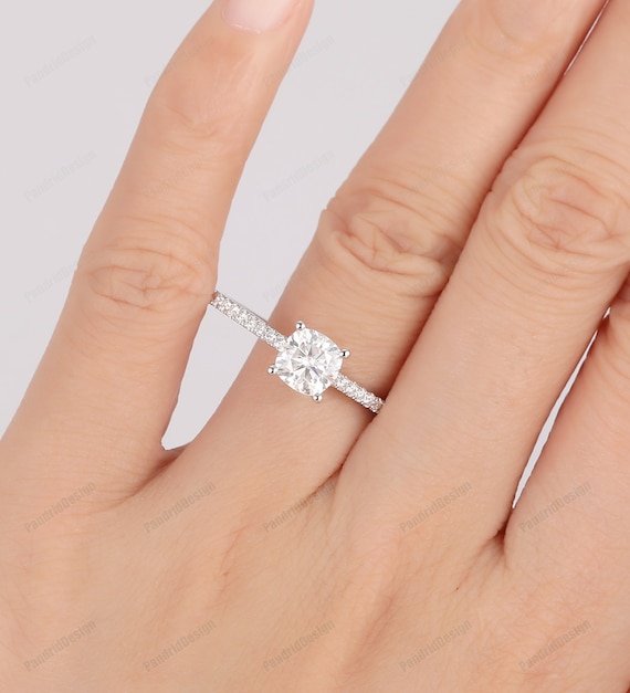 Filigree Vintage Women's Ring Rose Gold, 6mm Cuhsion Cut Filigree Vintage Women's Ring Rose Gold, 6mm Cuhsion Cut