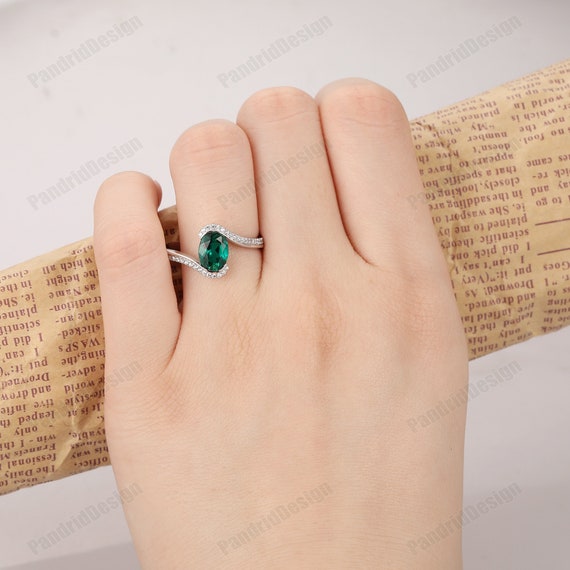 Emerald and Diamond, Platinum and 18k Rose Gold Ring