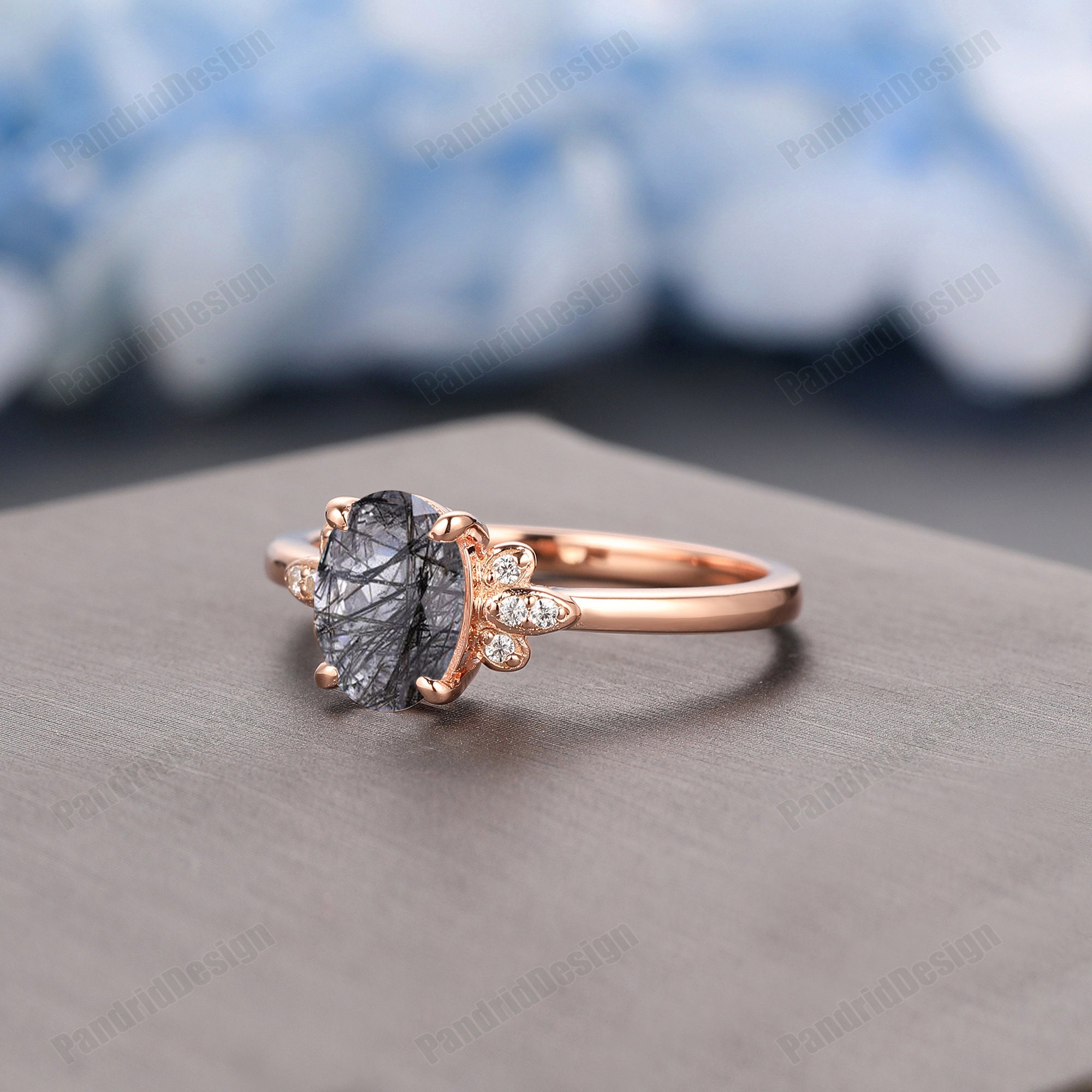 Proposal Ring Black Gemstone Ring For Ladies Natural Black Etsy