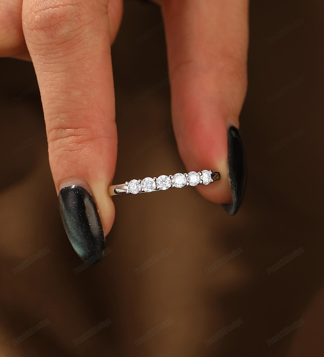 Lab Grown Diamond Wedding Ring Set, Solid Gold Pave Band - Etsy