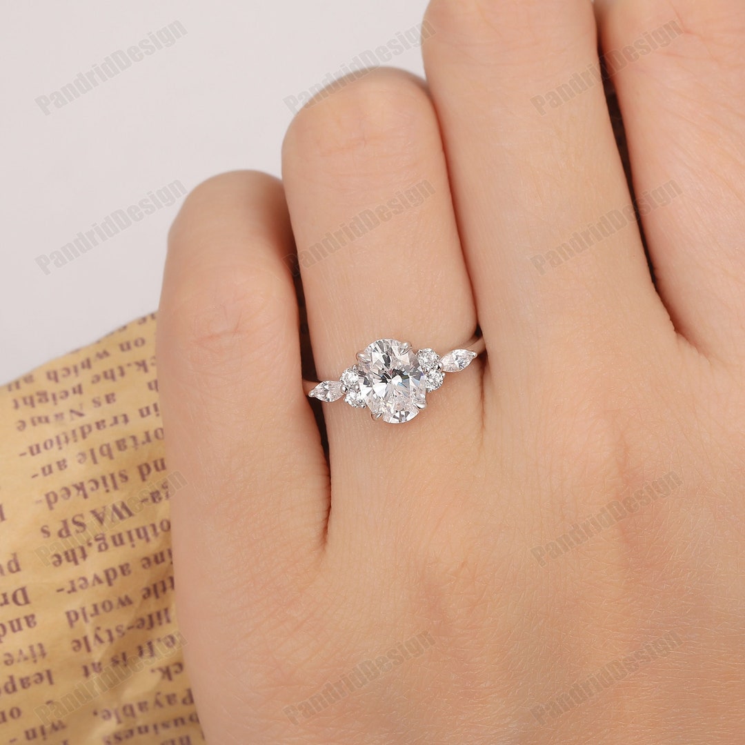 Engagement Ring, Wedding Ring for Her, Oval Shaped Certified 0.5 to 2.0 ...