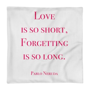 2-seitig Kissenbezug nur Englisch und Spanisch Pablo Neruda Sonnet 20