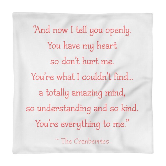 Pillow Case Only The Cranberries Dreams Now I Tell You Etsy