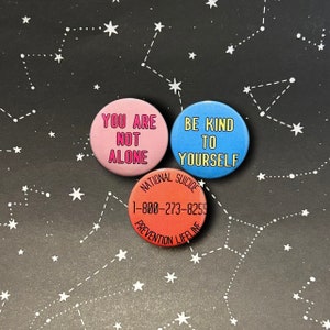 Suicide Awareness Pin Pack | Set of 3 | Mental Health Support | 1.25-Inch Buttons