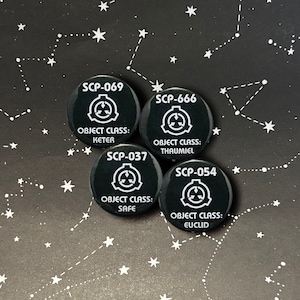 SCP Foundation Escaped SCP Identifier Pin | 1.25-Inch Button | Customizable SCP Pin