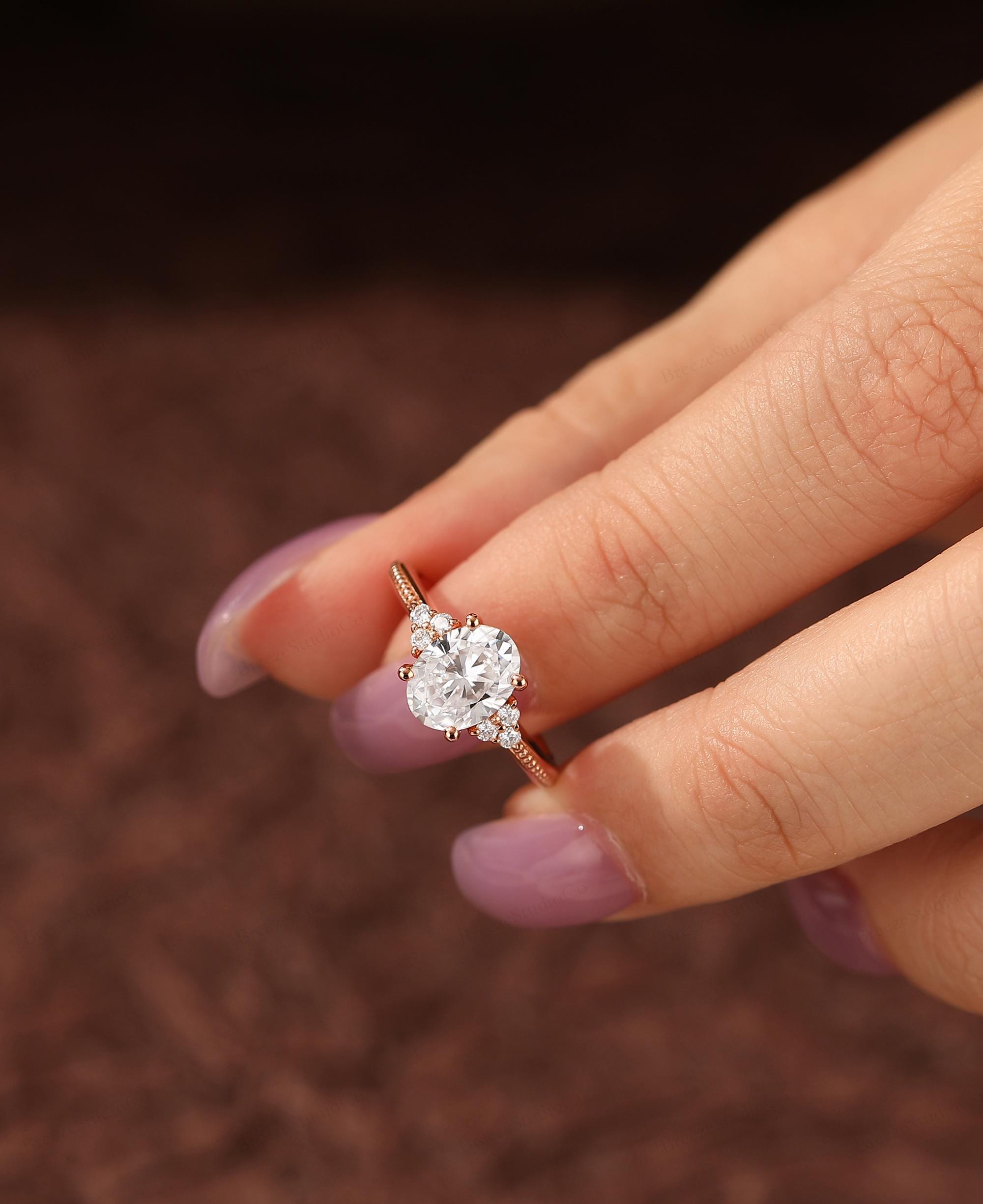 Lab Grown Diamond IGI CERTIFIED Oval Cut 1.5CT CVD Diamond Engagement ...