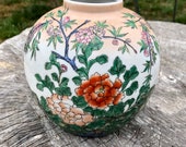 Vintage Handpainted Porcelain Macau Ginger Jar