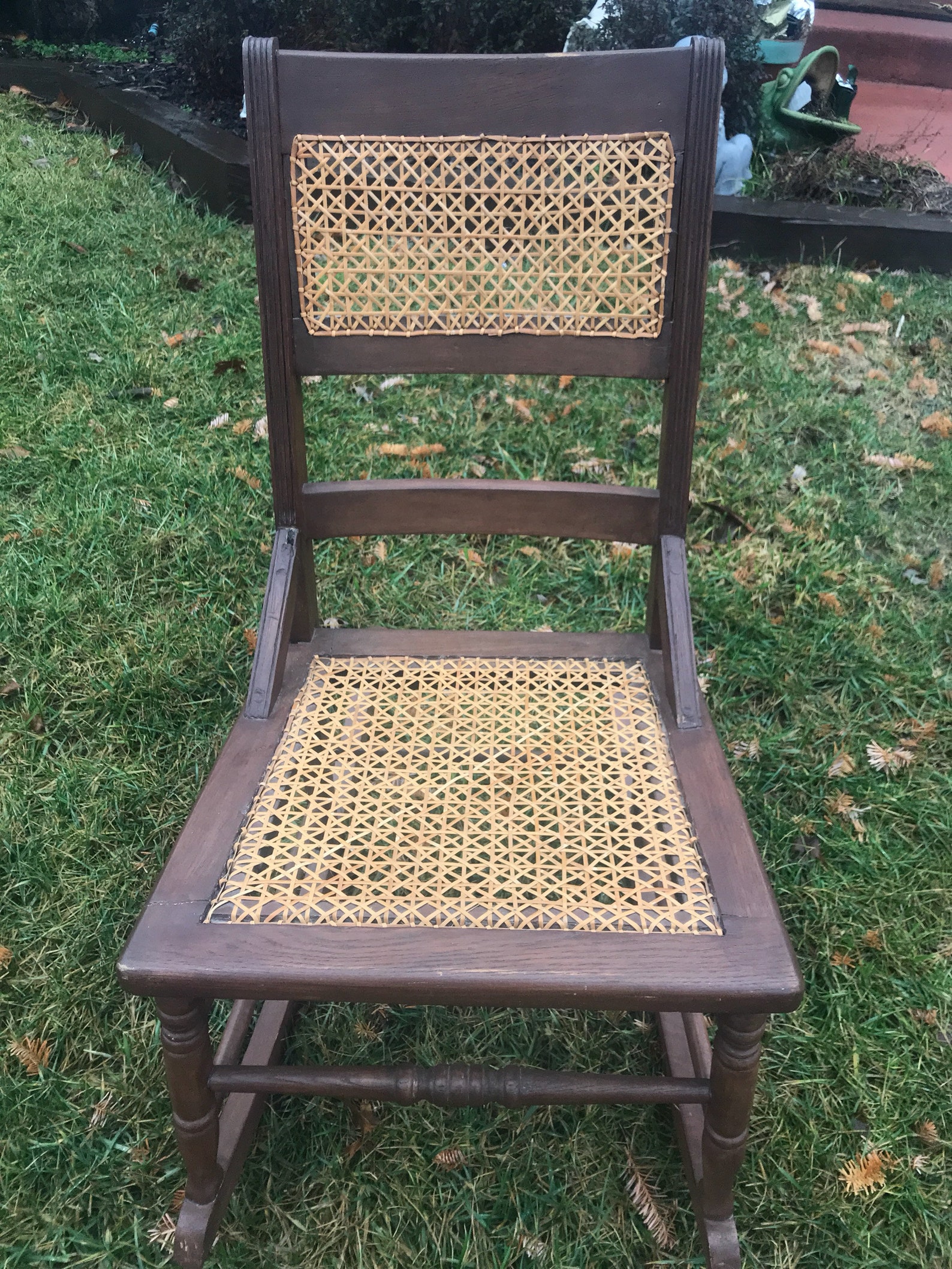 Antique Cane Back Rocking Chair ca. 1800s Etsy