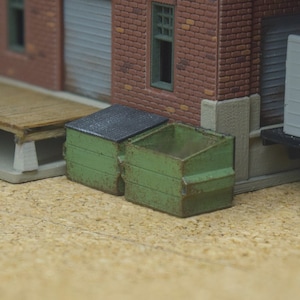 N Scale Details — Dumpsters — P015, P016 — 3D Printed