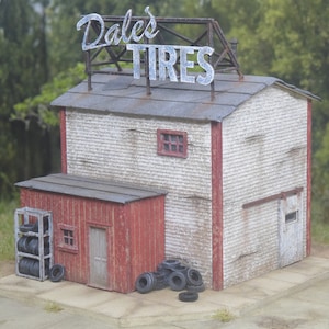 N Scale — Dale&#39;s Tires — PCK103 — Laser Cut Craftsman Kit with 3D Details