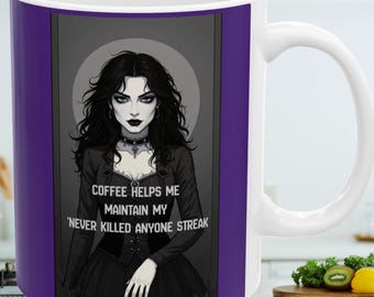 Gothic Dark Humor Coffee Cup Ceramic Mug | Halloween Alternative Gift