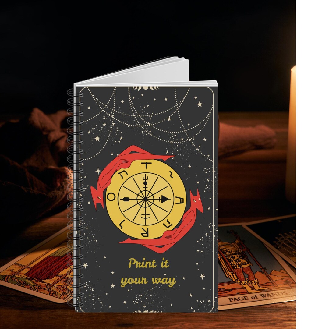Alchemy Wheel Symbol Spiral Journal | Astrological Rune Notebook - Etsy