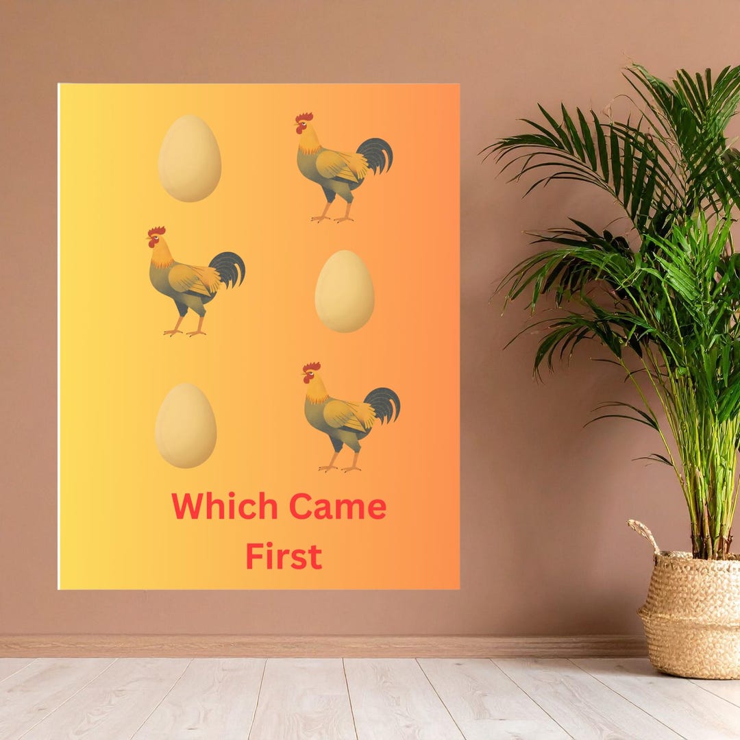 Which Came First Chicken and Egg Poster | Poster - Etsy