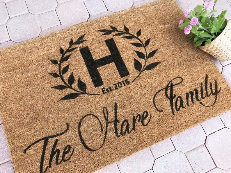 Coir Doormat Family Welcome Mat Customized Doormat Etsy
