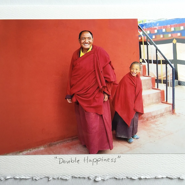 HAPPY MONKS / Original Photo Greeting Card / Fundraising / Fine Art Photography