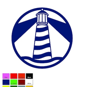 Lighthouse circle vinyl sticker