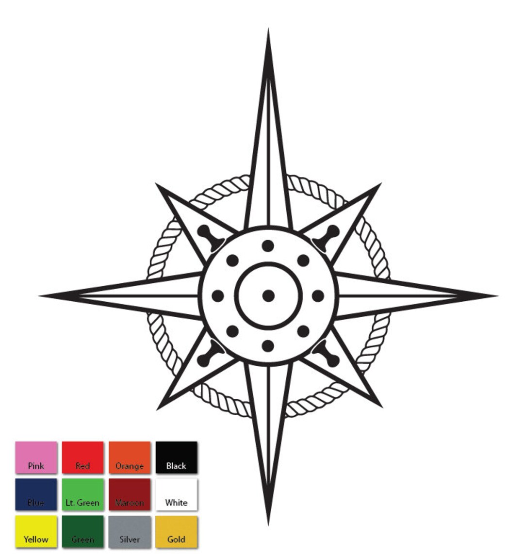 Custom Compass Rose and Light Rope Vinyl Sticker - Etsy